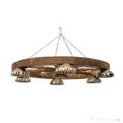 Lustra din lemn cu 6 castroane, diametru 60cm / EXT 10217 