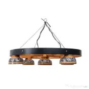 Lustra premium din lemn cu 5 castroane, diametru 59cm, maro Z-TOOLS / EXT 10394 