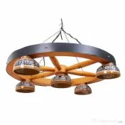 Lustra premium din lemn cu 5 castroane, diametru 59cm, maro Z-TOOLS / EXT 10394 