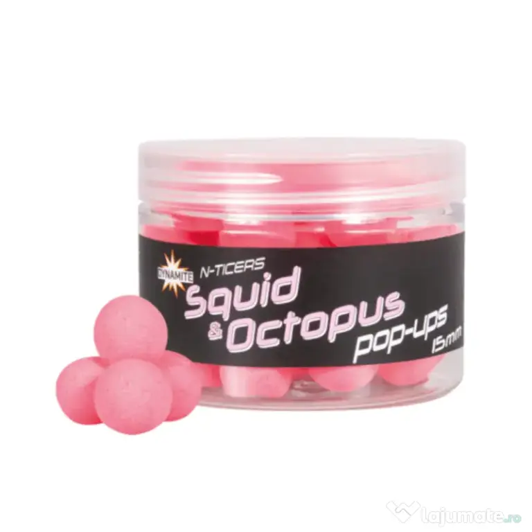 Pop-Up Dynamite Baits N-Ticers, Fluro, Squid Octopus, 12mm