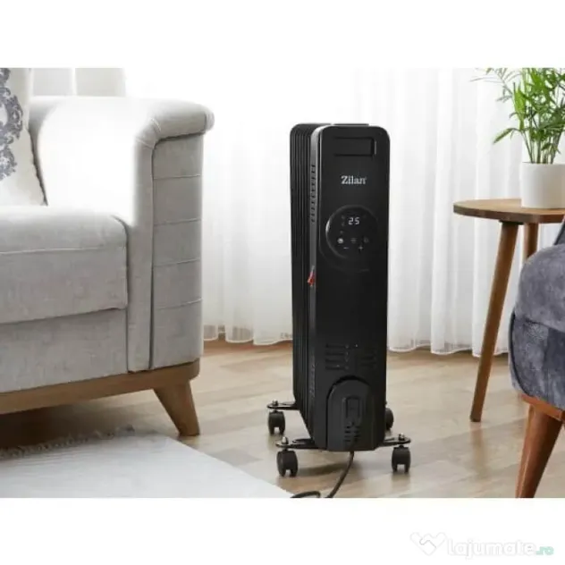 Calorifer electric cu 9 elementi, putere 2000W, termostat reglabil, indicator LED ZILAN / ZLN8416
