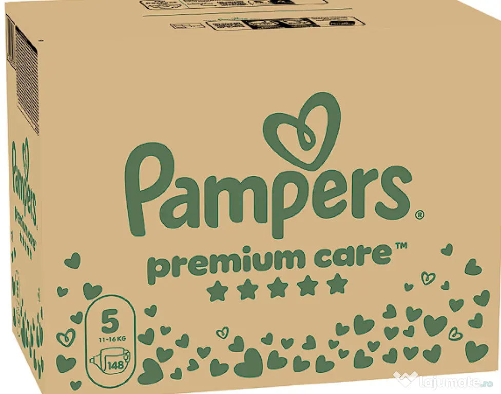 Vand scutece Pampers Premium Care, numarul 5, 11-16 kg, 148 buc - sigilat