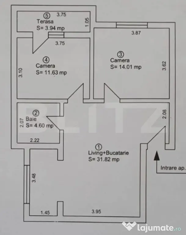 Vânzare Apartament 3 camere, decomandat, complet mobilat ș - Sibiu (Sibiu)
