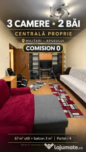 Comision 0 | 3 camere, 2 băi, centrală proprie | Militari