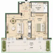 Apartament 2 camere, 49.20 mp, zona Iris