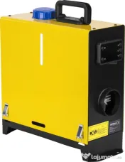 Aerotermă diesel staționară KraftDele 9 kW KD5966 cu panou LCD, telecomandă și evacuare direcționată pentru garaj și atelier 