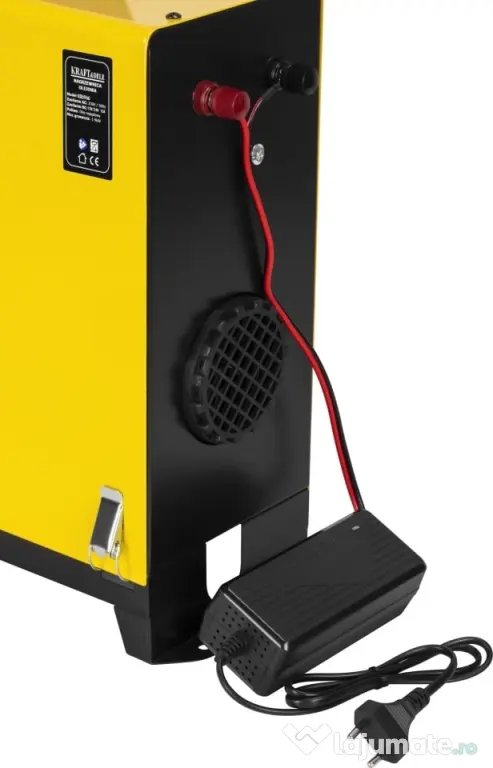 Aerotermă diesel staționară KraftDele 9 kW KD5966 cu panou LCD, telecomandă și evacuare direcționată pentru garaj și atelier