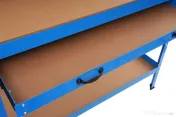 Masă de lucru pentru atelier XD640, 1200 x 600 mm, cu sertar, panou pentru scule și raft inferior 80 kg
