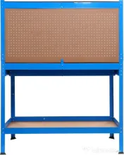 Masă de lucru pentru atelier XD640, 1200 x 600 mm, cu sertar, panou pentru scule și raft inferior 80 kg