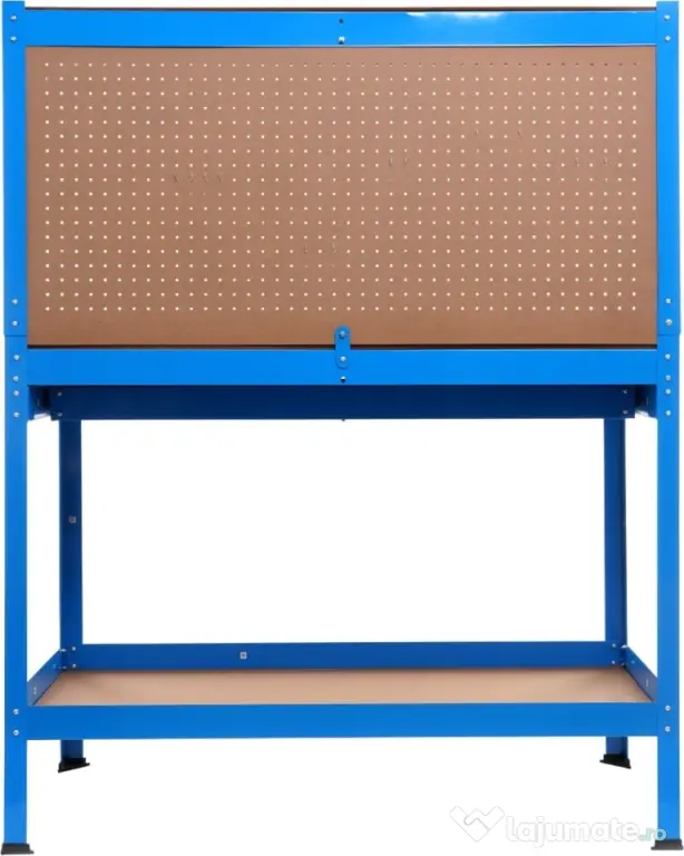 Masă de lucru pentru atelier XD640, 1200 x 600 mm, cu sertar, panou pentru scule și raft inferior 80 kg