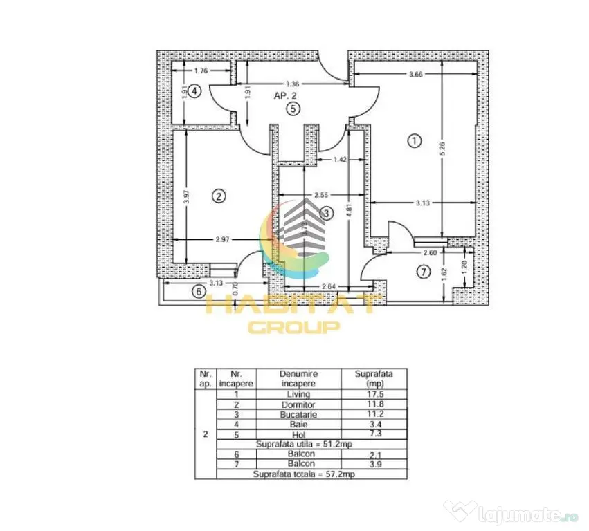 Apartament 2 camere decomandat aproape de M Berceni - Popesti Leordeni (Bucuresti-Ilfov)