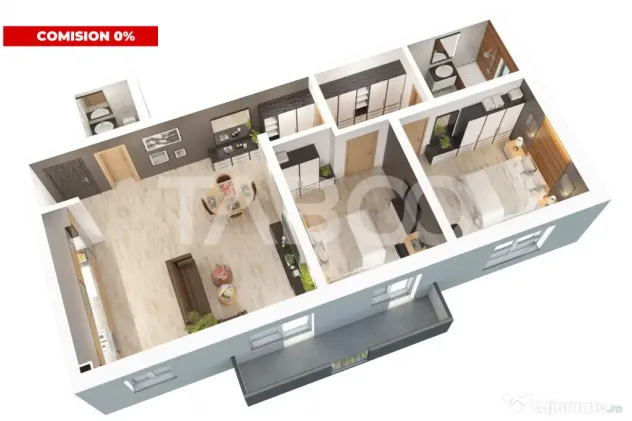 Apartament cu 3 camere De vanzare 2 bai parcare Doamna Stanc - Sibiu (Sibiu)