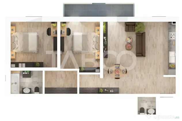 Apartament cu 3 camere De vanzare 2 bai parcare Doamna Stanc - Sibiu (Sibiu)