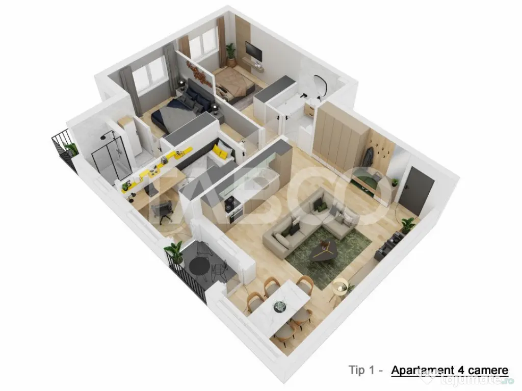 COMISION 0% Apartament 4 camere 81 mp LOC PARCARE zona Doamn - Sibiu (Sibiu)