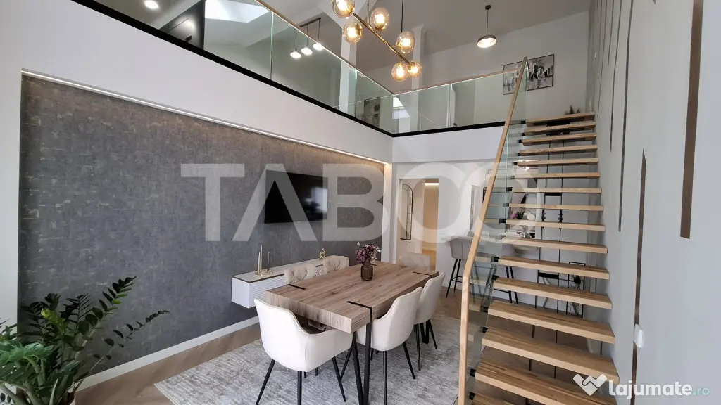 Penthouse lux ultrafinisat dotat si mobilat 2 nivele 131 mp - Sibiu (Sibiu)