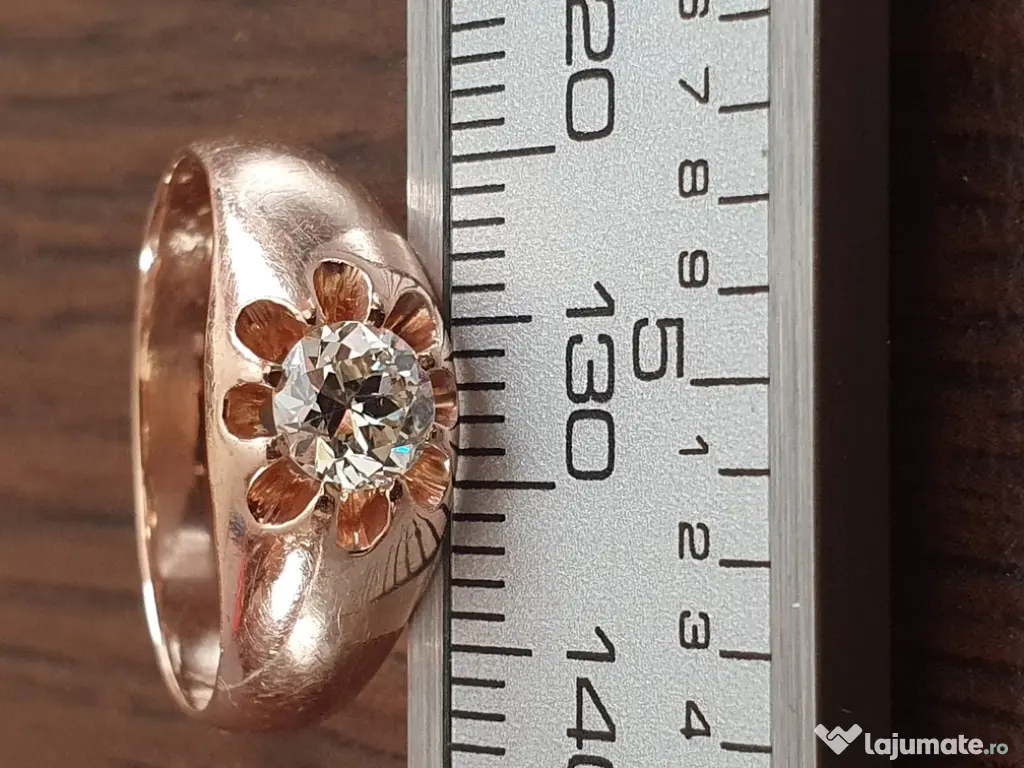 Ghiul GYPSY unisex aur masiv cu diamant natural 0,52CT