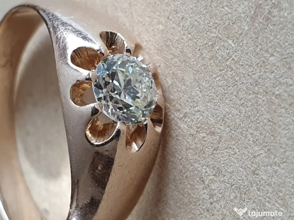 Ghiul GYPSY unisex aur masiv cu diamant natural 0,52CT