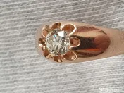 Ghiul GYPSY unisex aur masiv cu diamant natural 0,52CT 