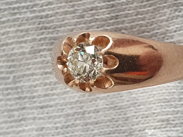 Ghiul GYPSY unisex aur masiv cu diamant natural 0,52CT