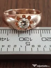 Ghiul GYPSY unisex aur masiv cu diamant natural 0,52CT 