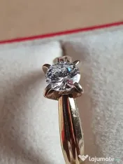 Inel Solitaire antic logodna aur 14k cu diamant natural vvs 0,5ct