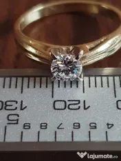 Inel Solitaire antic logodna aur 14k cu diamant natural vvs 0,5ct