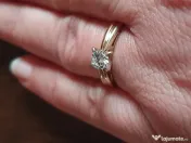 Inel Solitaire antic logodna aur 14k cu diamant natural vvs 0,5ct 