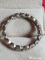 Verigheta unicat extravaganta Eternity Memory aur alb18k diamante naturale 2ct