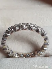 Verigheta unicat extravaganta Eternity Memory aur alb18k diamante naturale 2ct