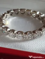 Verigheta unicat extravaganta Eternity Memory aur alb18k diamante naturale 2ct