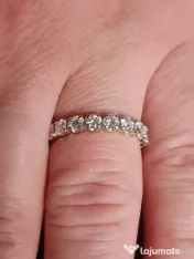 Verigheta unicat extravaganta Eternity Memory aur alb18k diamante naturale 2ct