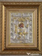 Icoana Maicii Domnului Axion Estin Argintata Relief
