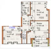 Apartament cu 4 camere | 84 mp | Construcție nouă | Predar 