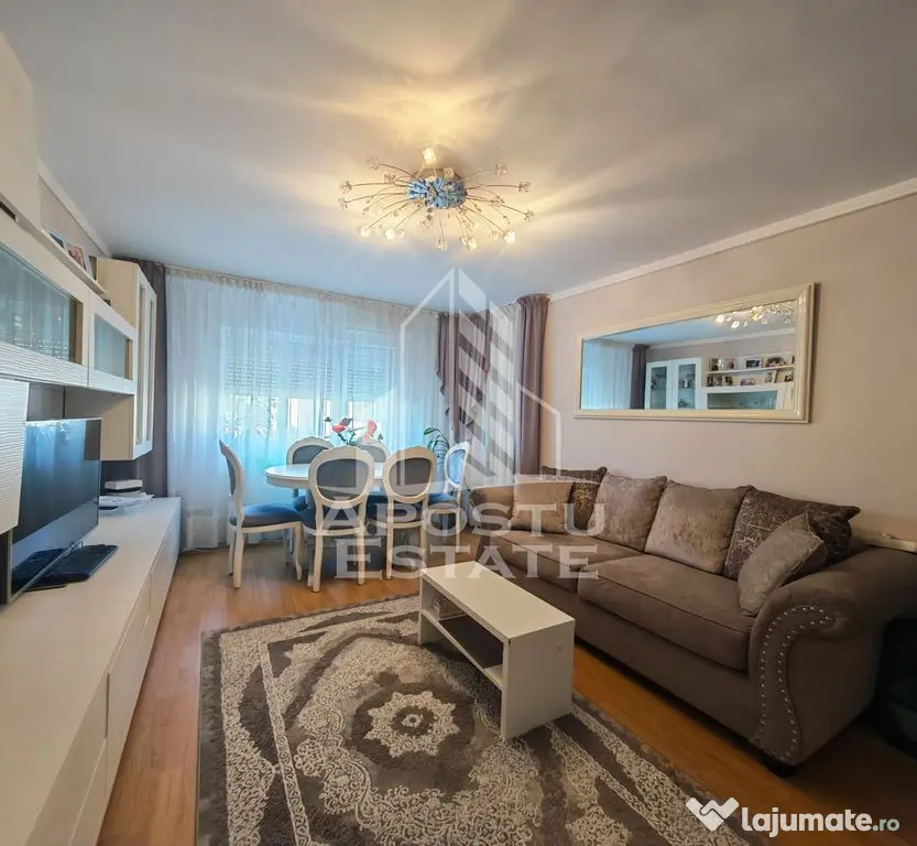 Apartament de vanzare cu 3 camere si 2 bai, decomandat, zona Lipovei - Timisoara (Timis)