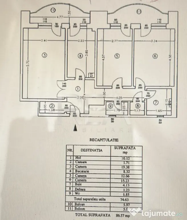 3 camere Unirii decomandat, parcare, et. 2, an 1996, 87 mp, - Bucuresti (Bucuresti-Ilfov)