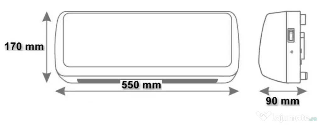 Vând aerotermă de perete, 2000 W, cu telecomandă, termostat electronic si timer