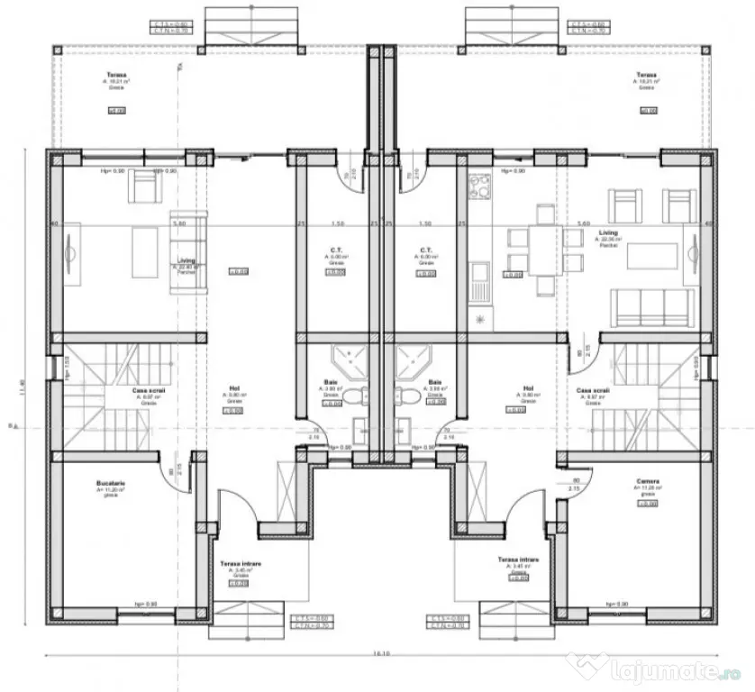 Duplex elegant, 4 camere, 105 mp, 250 mp teren - Sanandrei - Sanandrei (Timis)