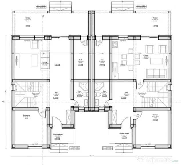 Duplex elegant, 4 camere, 105 mp, 250 mp teren - Sanandrei - Sanandrei (Timis)