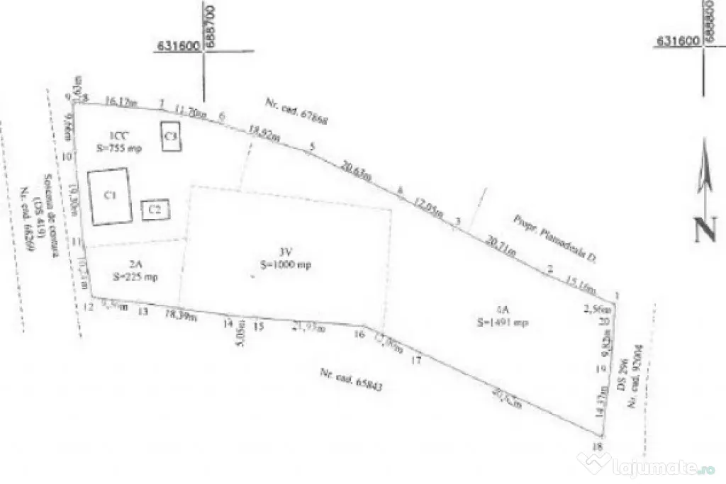 Teren de vanzare, 3471 mp, zona Uricani - Uricani (Iasi)