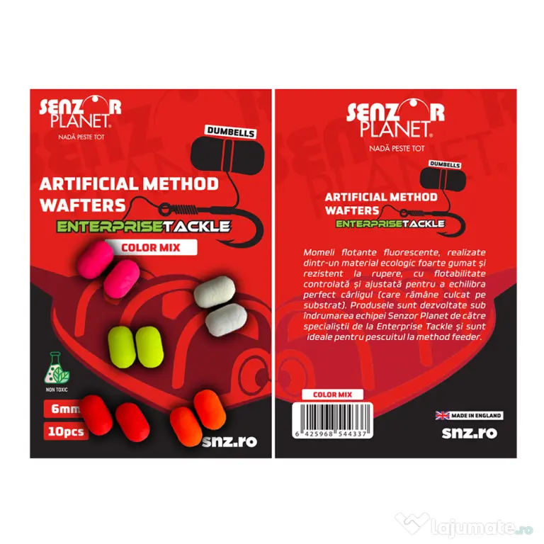 SENZOR PLANET ARTIFICIAL METHOD WAFTERS DUMBELLS ENTERPRISE TACKLE FLUO MIXED COLORS 6mm
