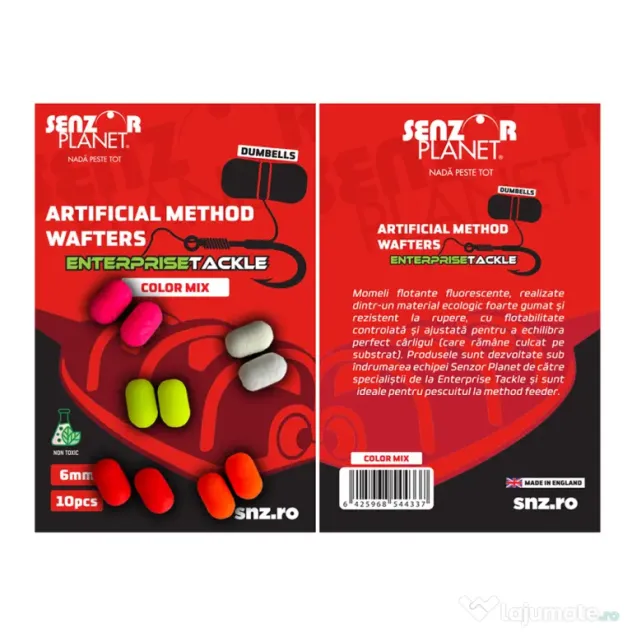 SENZOR PLANET ARTIFICIAL METHOD WAFTERS DUMBELLS ENTERPRISE TACKLE FLUO MIXED COLORS 6mm