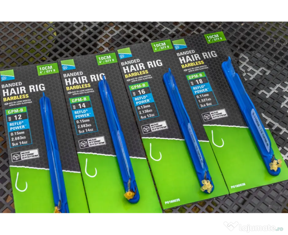 PRESTON CARLIGE LEGATE PRESTON GPM-B BANDED HAIR RIGS, 8buc Nr 12