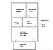 Apartament 3 camere de vanzare etaj 1 balcon 2 parcari Arhit 