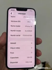 iPhone 14 culoare albastru deschis