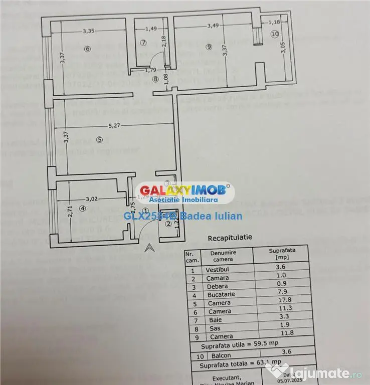 Apartament 3 camere renovat - etaj 7 - str Jean Steriadi - T - Bucuresti (Bucuresti-Ilfov)
