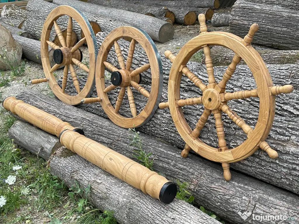 Roata cu val pentru fantana, roata car, roata caruta din stejar masiv