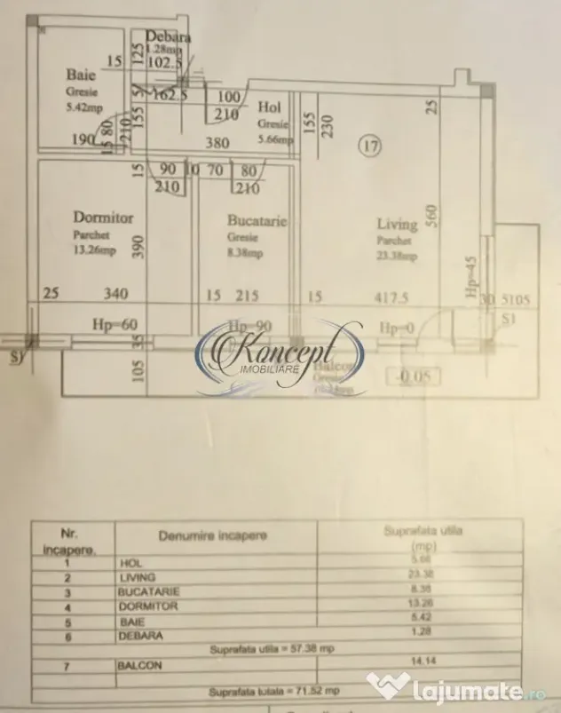 Apartament decomandat, 57 mp utili, Floresti - Floresti (Cluj)