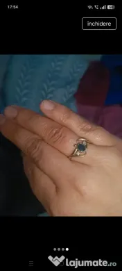 Inel safir și diamante 
