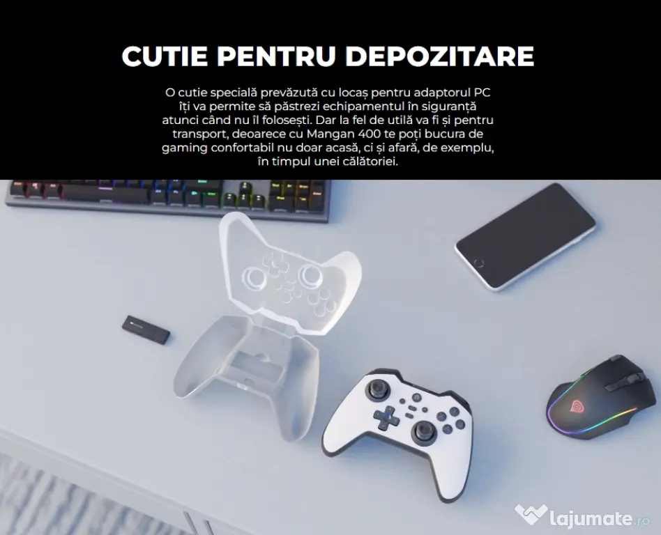 Controller / Gamepad Wireless Genesis Mangan 400 Negru (PC / Switch / Mobile)