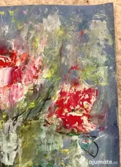 Tablou floral original cu trandafiri romantici